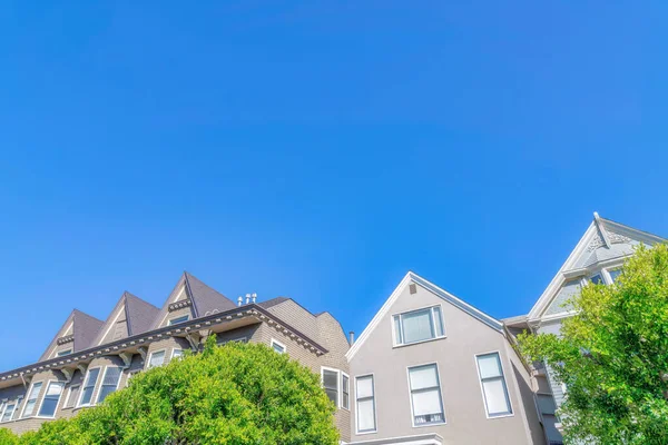 Residential Buildings Facade Neighborhood San Francisco House Middle Gable Roof — Stock Photo, Image