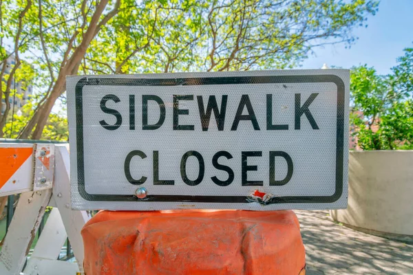 Gehweg Geschlossenes Schild Einem Straßenrand Bau San Antonio Texas Schauen — Stockfoto