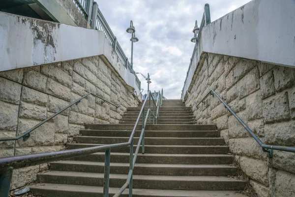 Escadas Concreto Livre Com Grades Metal Meio Austin Texas Vistas — Fotografia de Stock