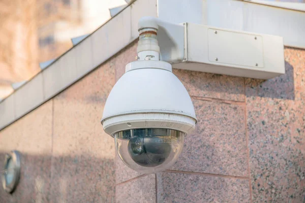 Austin Texas Close Uma Cúpula Cctv Esquina Edifício Câmera Vigilância — Fotografia de Stock