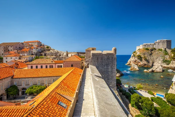 Kilátás Fort Lovrijenac Nyugati Falon Város Dubrovnik Horvátországban Európában — Stock Fotó
