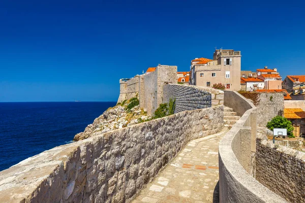 Dubrovnik Városának Falai Horvátországban Európában — Stock Fotó