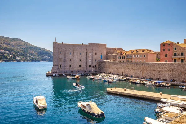 Kilátás Szent János Erőd Falak Város Dubrovnik Horvátországban Európában — Stock Fotó