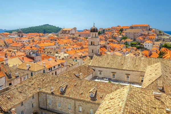 Vista Superior Centro Histórico Das Muralhas Cidade Dubrovnik Croácia Europa — Fotografia de Stock