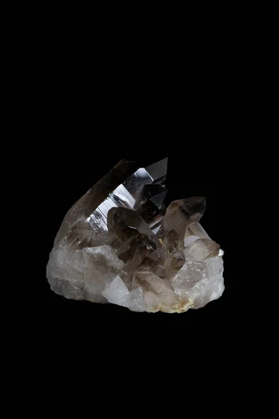 Smoky Quartz Brownish Grey Gemstone Black Background — Stock Photo, Image