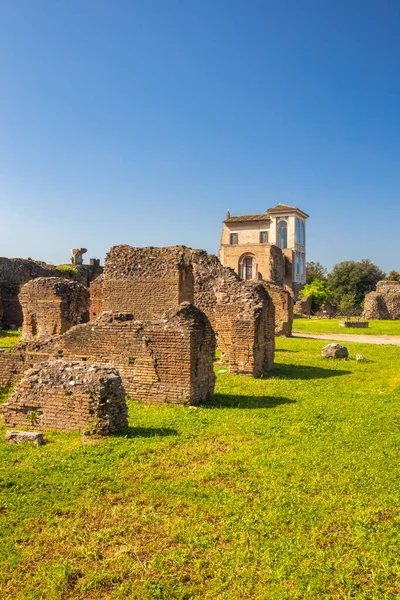 Antigos Edifícios Romanos Monte Palatino Acima Fórum Romano Centro Histórico — Fotografia de Stock