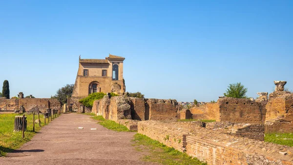 Les Anciens Bâtiments Romains Sur Colline Palatine Dessus Forum Romain — Photo