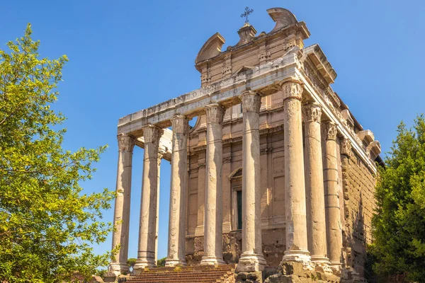 Templo Antonino Faustina Foro Romano Nombre Latino Forum Romanum Roma — Foto de Stock