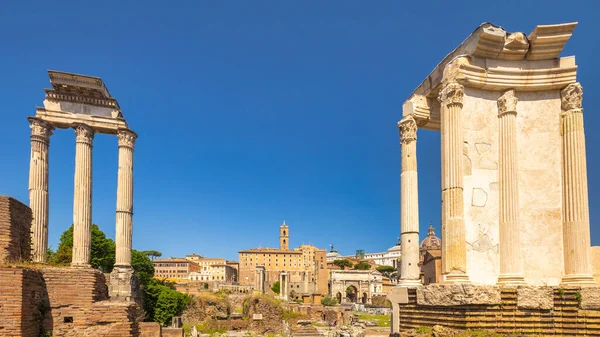 Templet Castor Och Pollux Tillsammans Med Templet Vesta Forum Romanum — Stockfoto