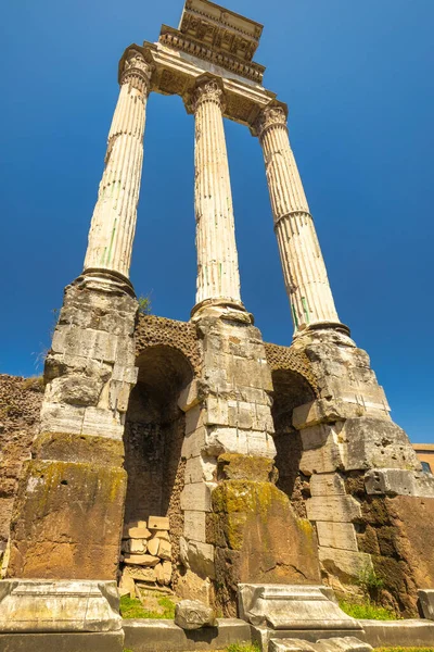 Świątynia Kastora Polluksu Forum Rzymskim Łacińska Nazwa Forum Romanum Rzym — Zdjęcie stockowe