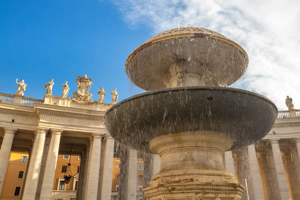 Fontana Piazza San Pietro Città Del Vaticano Europa — Foto Stock