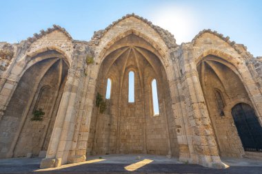 Church of the Virgin Mary of the Burgh in historic centre of Rhodes town, Greece, Europe.