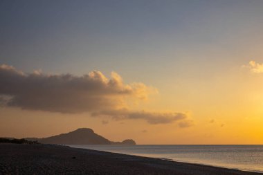 Afandou sea beach in Rhodes at sunrise of sunny summer day, Greece, Europe.