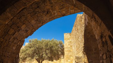 The Acropolis of Lindos, historical architecture in Rhodes island, Greece, Europe.