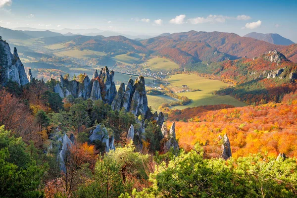 Beautiful Landscape Rocks Hills Autumn Season National Nature Reserve Sulov — Stock Photo, Image