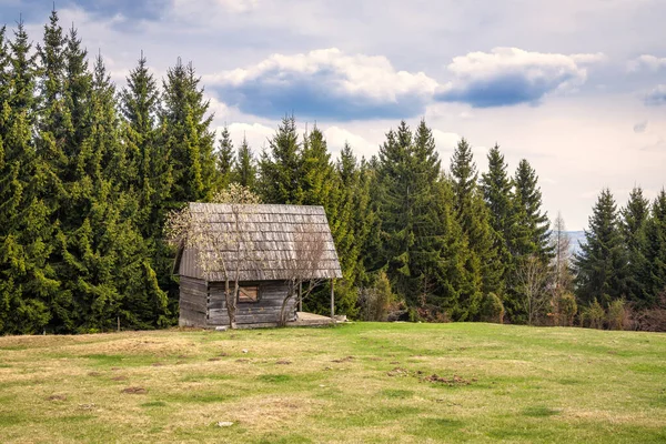 Toeristische Houten Schuilplaats Polana Kleine Bergketen Midden Slowakije Europa — Stockfoto