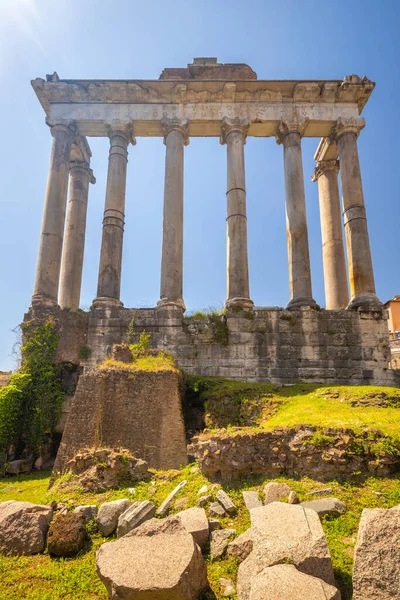 Temple Saturne Dans Forum Romain Nom Latin Forum Romanum Rome — Photo