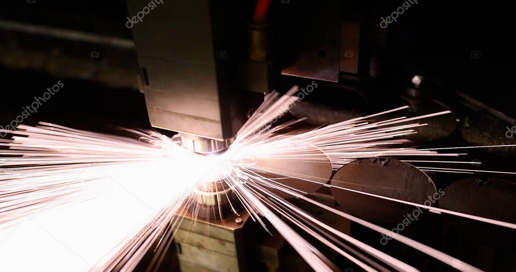 Bright sparks from metal welding in production