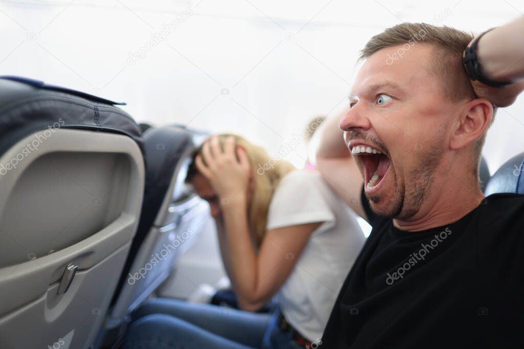 Passenger on seat worry about flight
