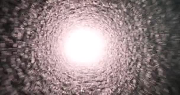 Luz branca brilhante no final do túnel filme 4k — Vídeo de Stock
