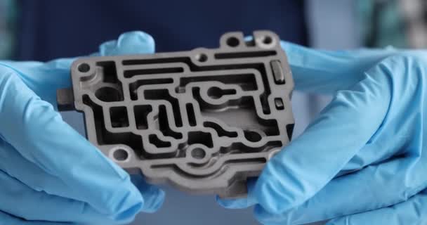 Auto meccanico controlla controllo idraulico labirinto metallico — Video Stock