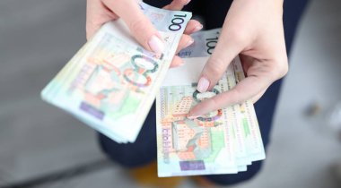 Woman hands counting ruble money, business and finance
