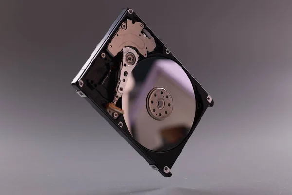 Computer hard disk drive with open cover — стоковое фото