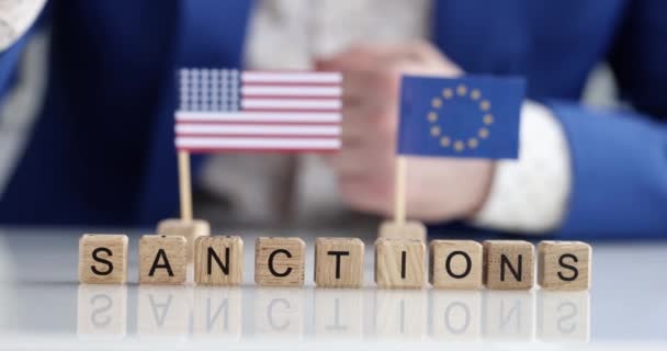 Санкции Америки и Европейского Союза против России — стоковое видео