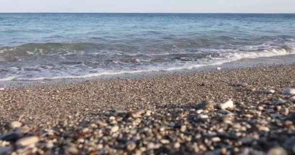 L'eau s'éloigne des pierres et de la plage — Video
