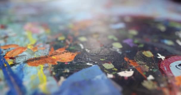 Multicolored painting and different patterns and colors — Vídeo de Stock