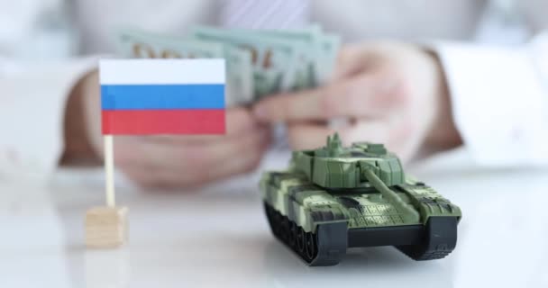 Financing of military operations and equipment in war between Russia and Ukraine 4k movie — Video Stock