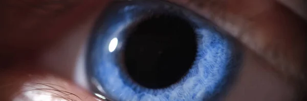 Closeup of beautiful bright blue human eye — стоковое фото