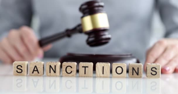 Sanções Económicas Políticas Decisão Judicial Conceito Sanções Internacionais — Vídeo de Stock