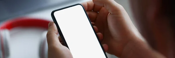 Close Smartphone Mão Pessoas Não Pode Abrir Página Site Erro — Fotografia de Stock