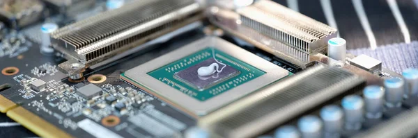 Microprocesseur Cpu Avec Pâte Thermique Dispositif Carte Mère Pour Processeur — Photo