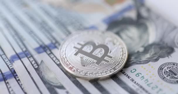 Πώληση Bitcoin Για Μετρητά Cryptocurrency Επιχείρηση Ταινία Αργή Κίνηση Κέρδη — Αρχείο Βίντεο