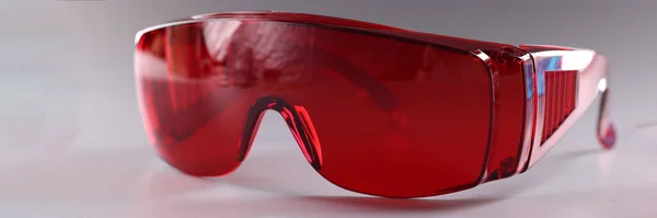 Óculos Proteção Fundo Cinza Conceito Proteção Ocular Laser — Fotografia de Stock