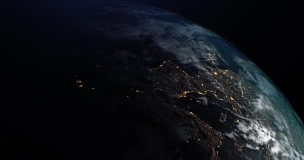 Планета Земля Вид Космосу Фільм Повільний Рух Концепція Захисту Навколишнього — стокове відео
