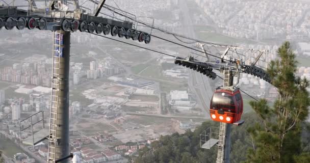 Cableway Landscape View Beautiful Mountain City Cableway Georgia Concept — Stock Video