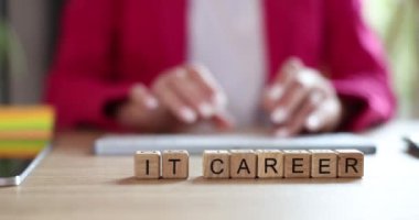 Successful IT programmer career and trainee training concept. Remote work telework computer tester and developer of computer programs and applications for gadgets