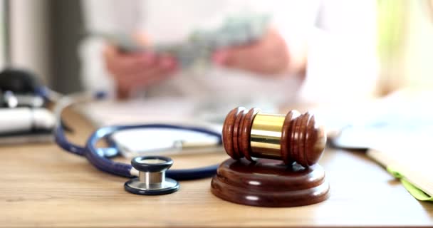 Reclamaciones Médicas Documentos Legales Sobornos Medicina Responsabilidad Penal Los Trabajadores — Vídeos de Stock
