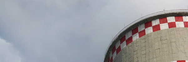 Koleldat Kraftverk Tornet Blåser Vit Rök Skyn Luftföroreningar Från Industriell — Stockfoto