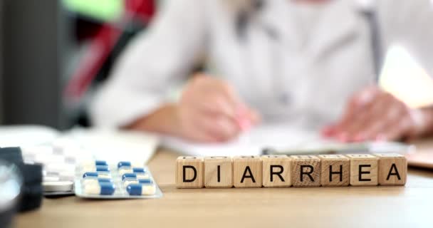 Symptomen Van Ziekten Van Het Spijsverteringsstelsel Diarree Medische Diagnose Diarree — Stockvideo