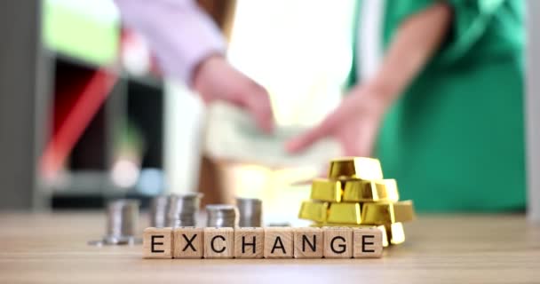 Jednání Spolupráci Oblasti Výměny Dolarových Investic Zlata Management Bohatství Obchodní — Stock video