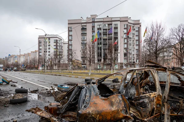 Borodiankal Ucraina Aprile 2022 Città Dopo Bombardamenti Occupazione Parte Dell — Foto Stock