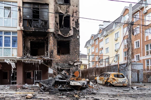 Irpinl Україна Квітня 2022 Місто Після Бомбардування Окупації Російською Армією — стокове фото