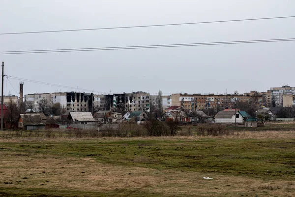 Borodianka Ucraina Aprile 2022 Città Dopo Bombardamenti Occupazione Parte Dell — Foto Stock