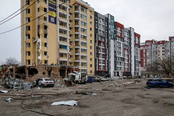 Irpinl Ukraina Kwietnia 2022 Miasto Bombardowaniu Okupacji Przez Wojska Rosyjskie — Zdjęcie stockowe