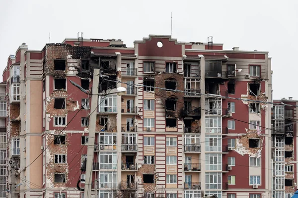 Bucha Ukraina Kwietnia 2022 Miasto Bombardowaniu Okupacji Przez Wojska Rosyjskie — Zdjęcie stockowe