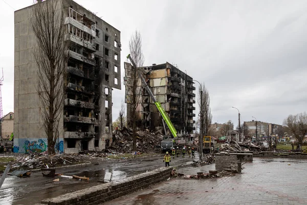 Borodianka Ukraina Kwietnia 2022 Miasto Bombardowaniu Okupacji Przez Wojska Rosyjskie — Zdjęcie stockowe